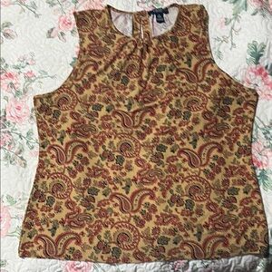 Chaps Multicolored Blouse with Intricate Pattern and Blouses Sleeve Length